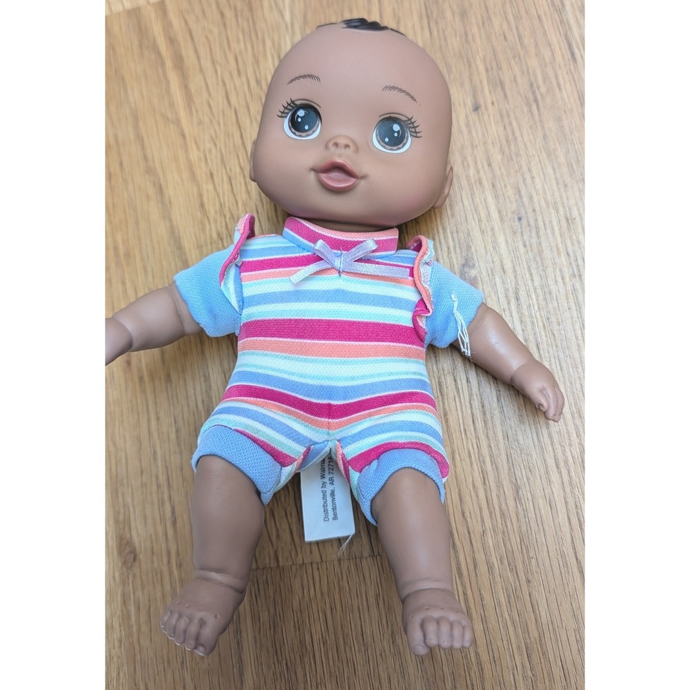 My Sweet Love Baby Doll 8" Striped Outfit Brown Hair eyes AA or Hispanic Walmart